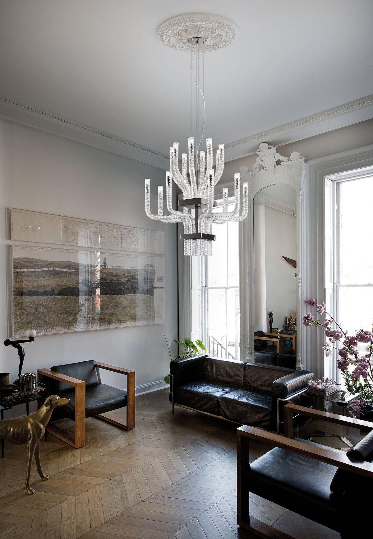 Midnight Crystal Double Chandelier