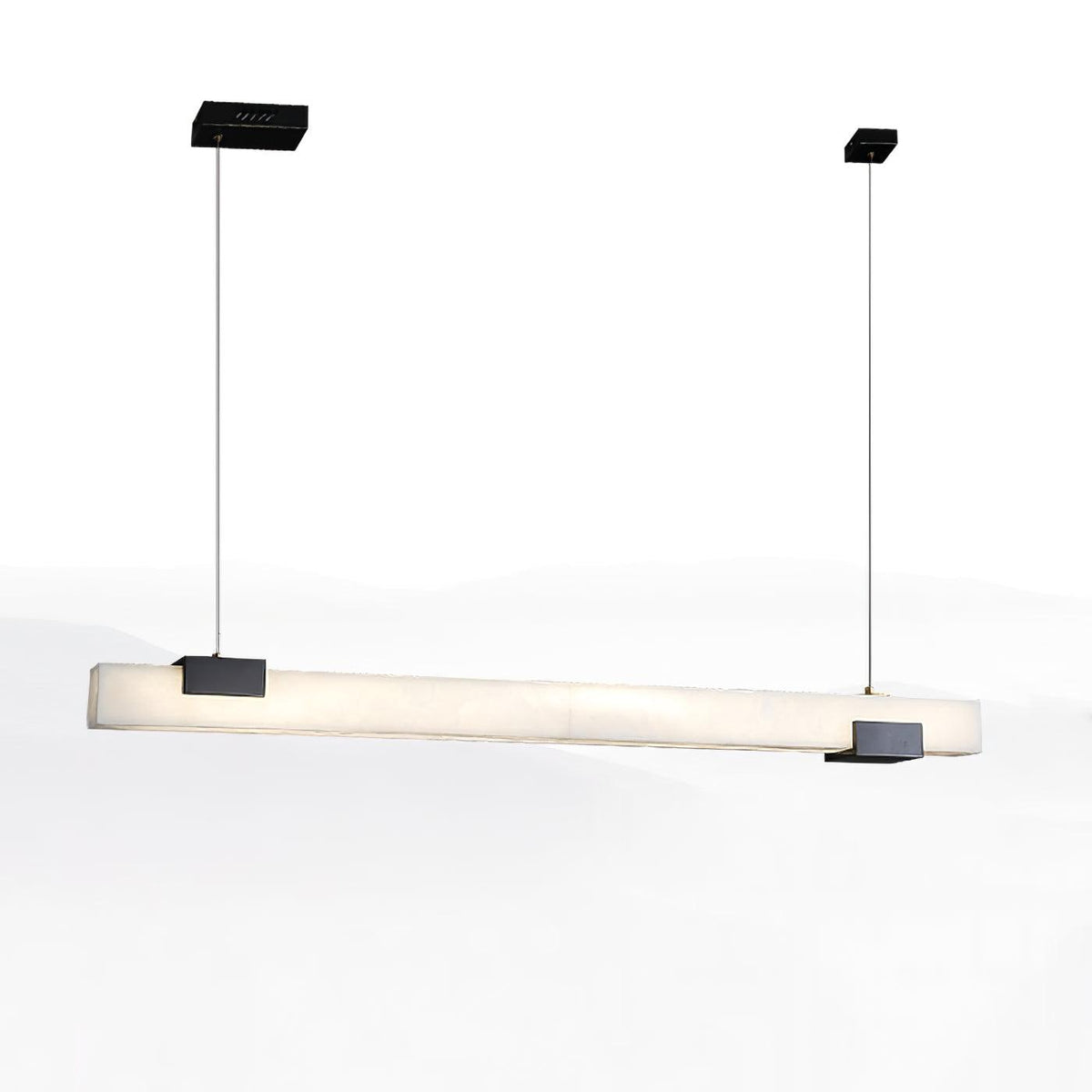 Monoplane Brass Alabaster LED Linear Pendant