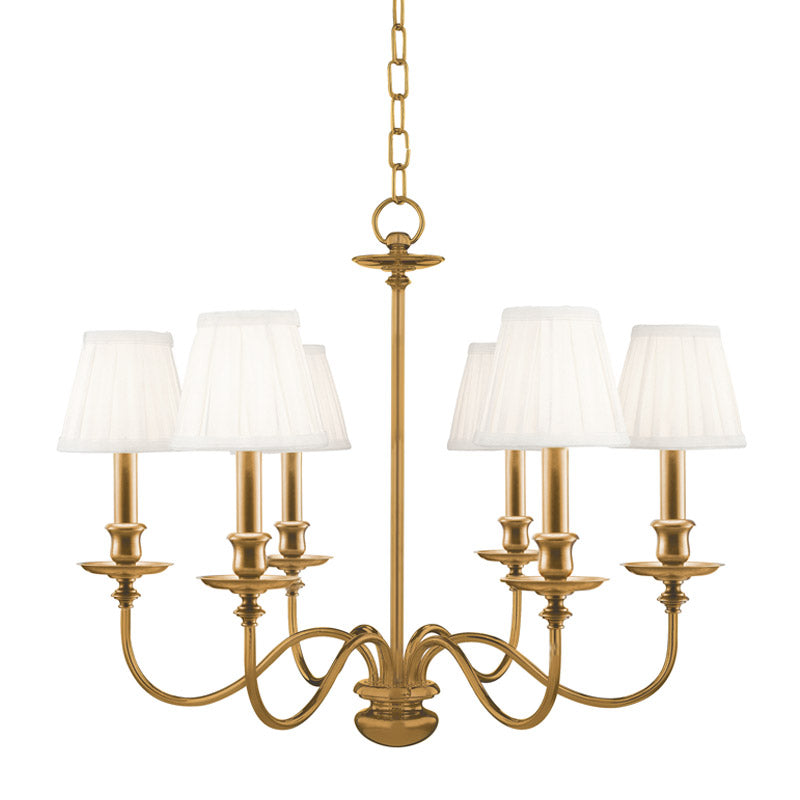 Montvale Aged Brass Shade Chandelier