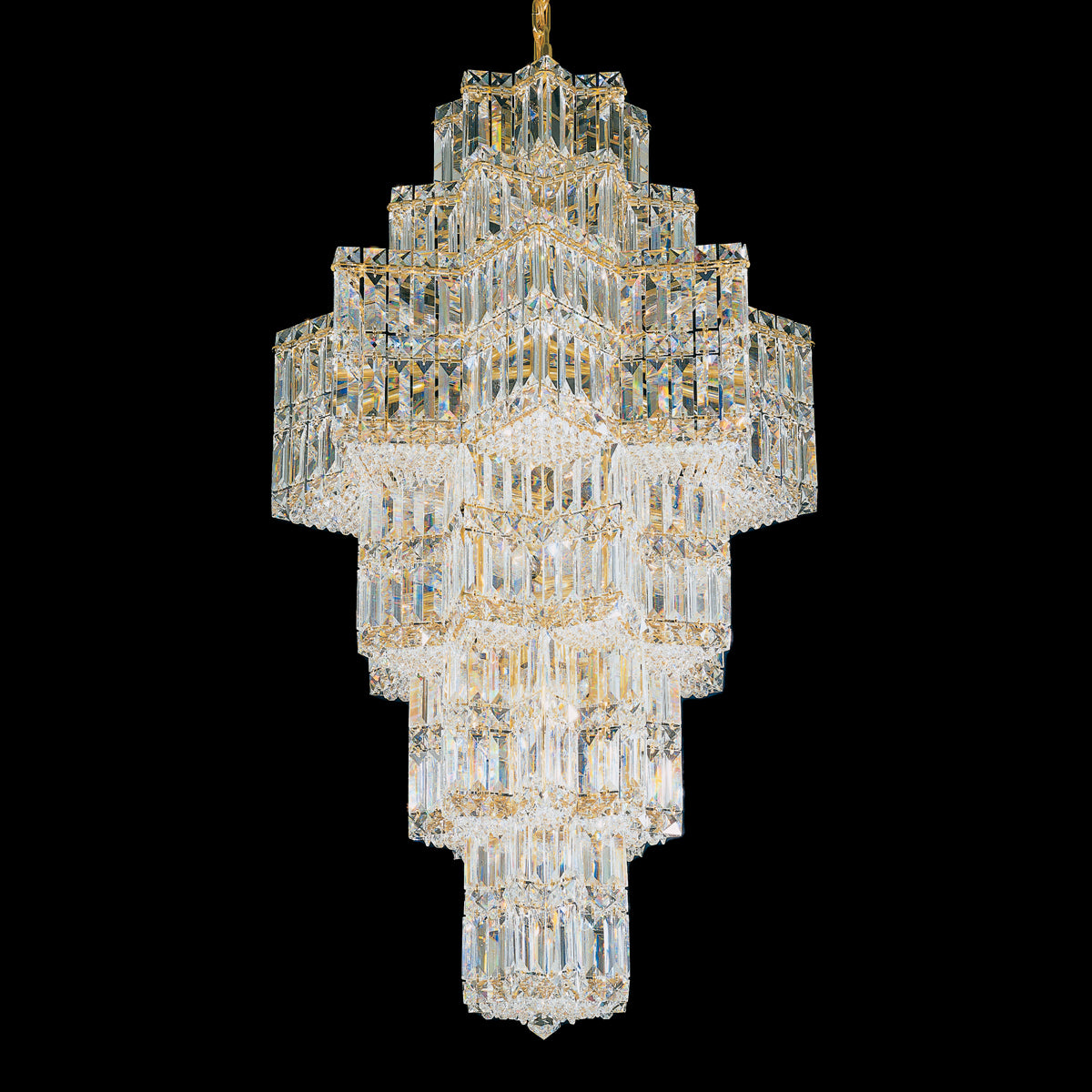 Mosaic Star Gold Crystal Chandelier