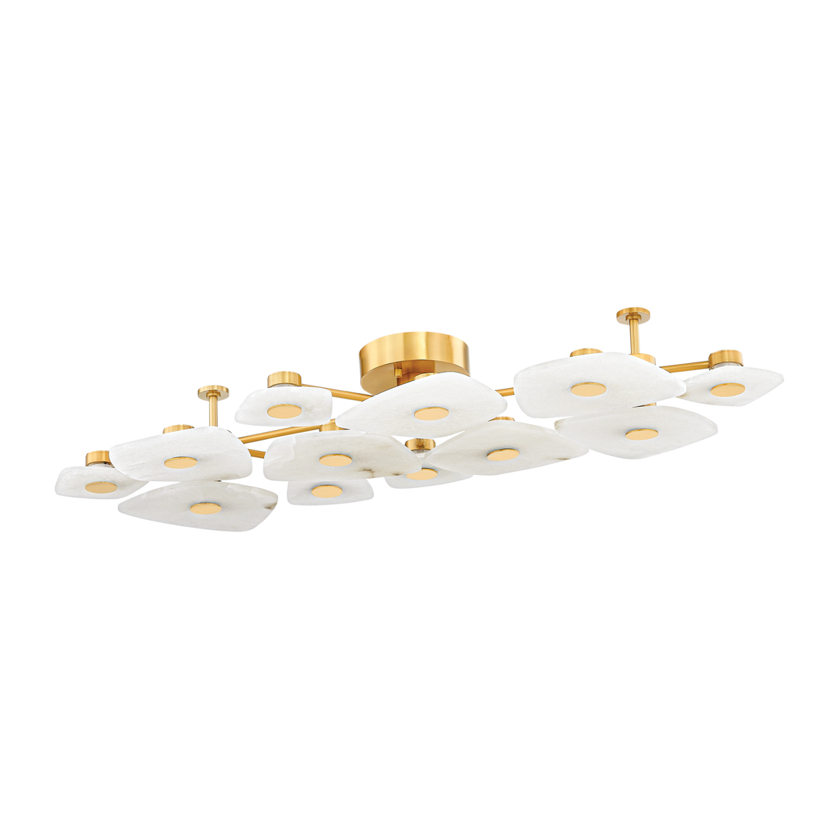 Natural Variation Aged Brass Semi-Flush Ceiling Light