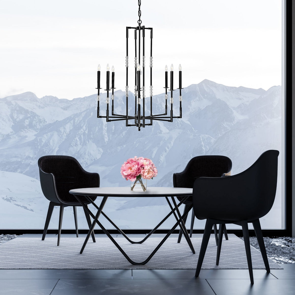 Noir Crystal Crown Chandelier