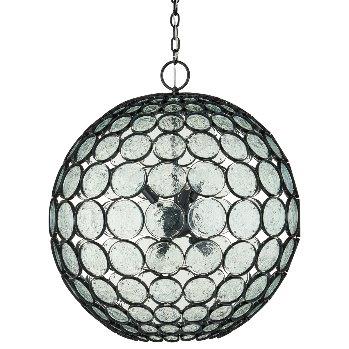 Noir Orb Clear Glass Chandelier