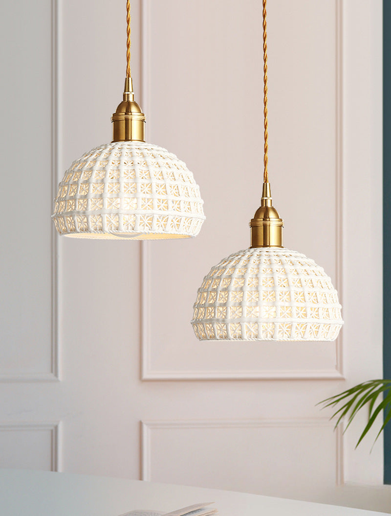 Nordic Brass and Ceramic Single Pendant Light