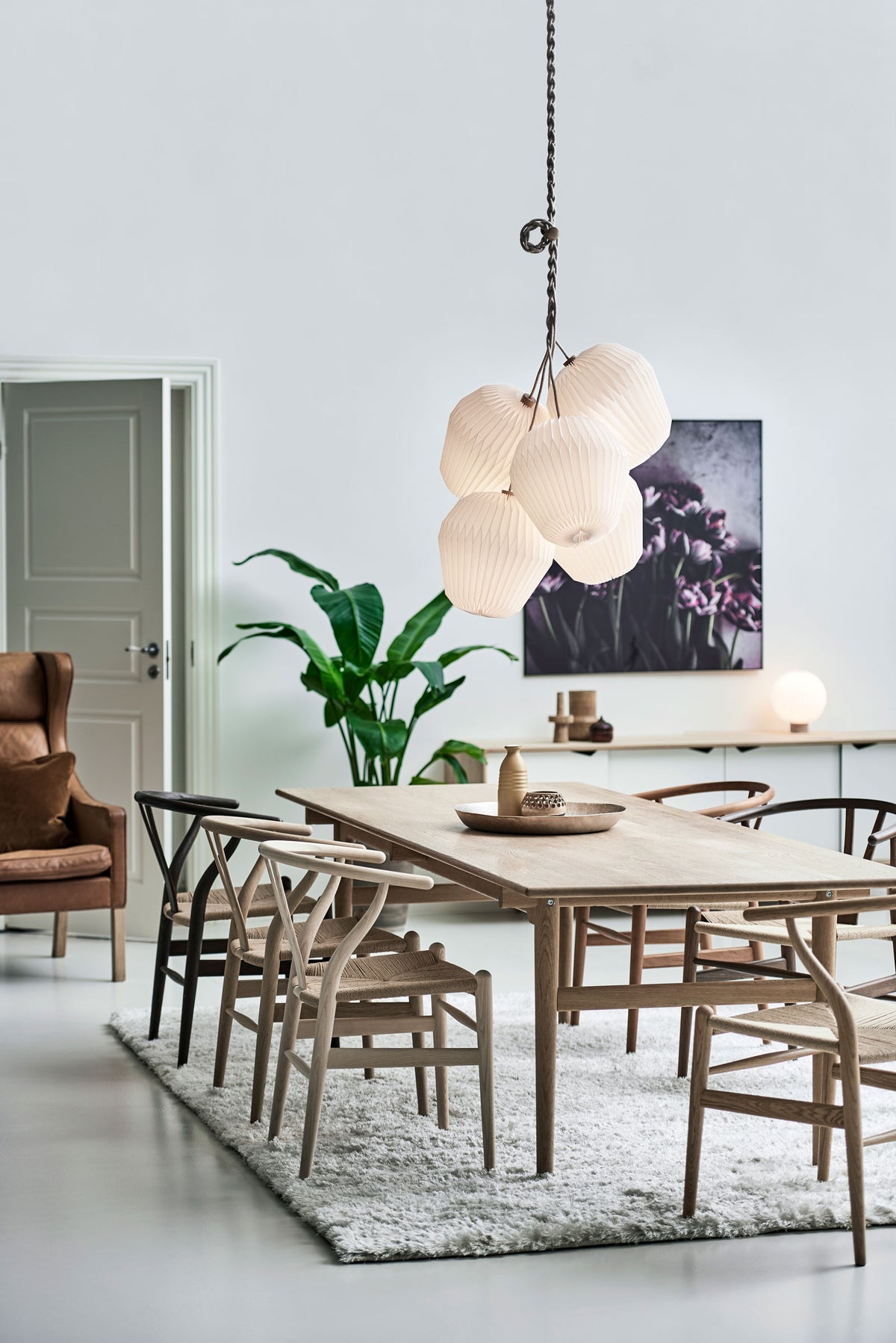 Oak Bloom Linen Chandelier