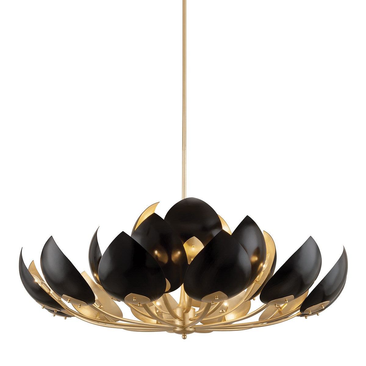Obsidian Petal Gold Chandelier