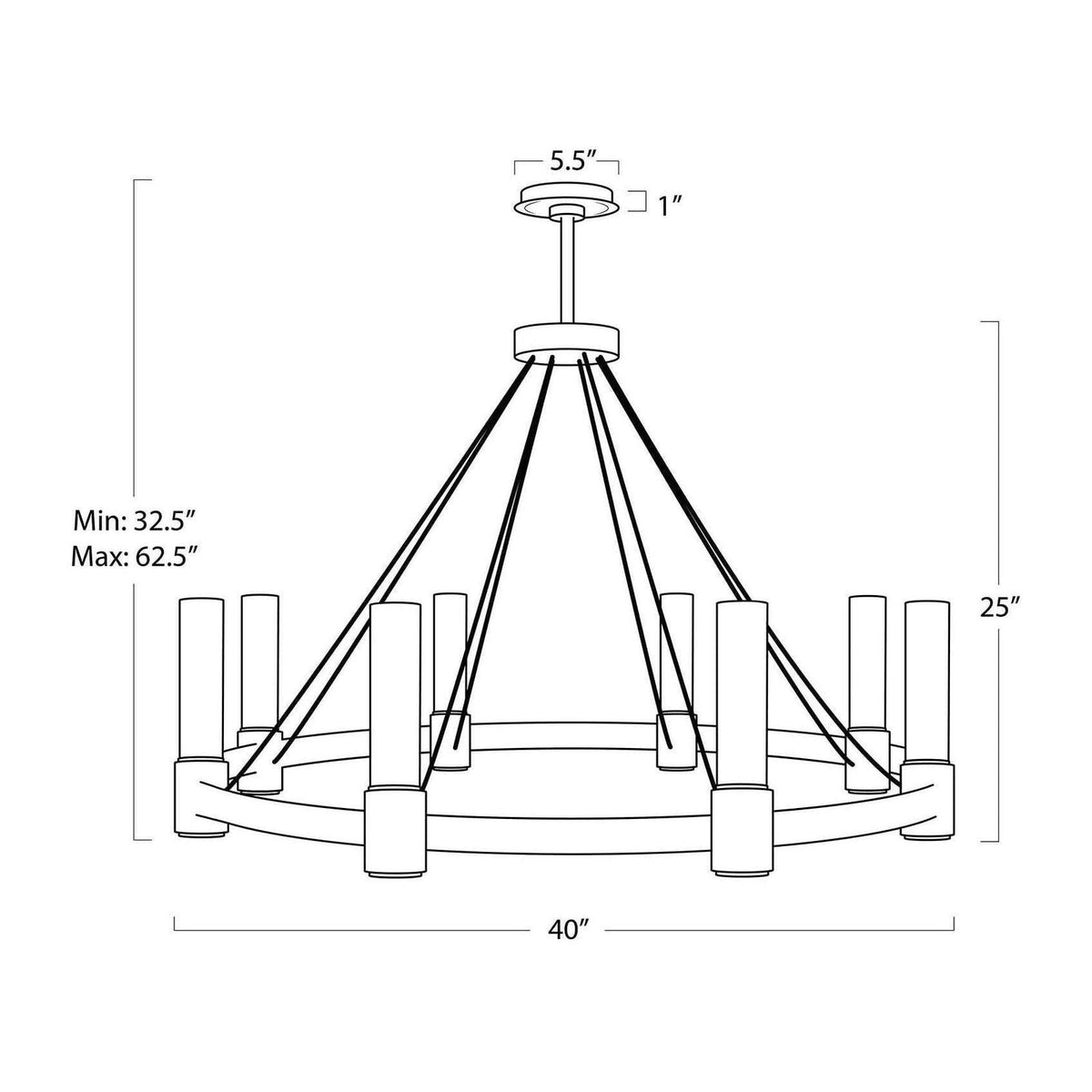 Opal Pillar Bidirectional Chandelier