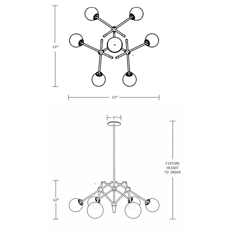 Opalune Natural Brass Chandelier