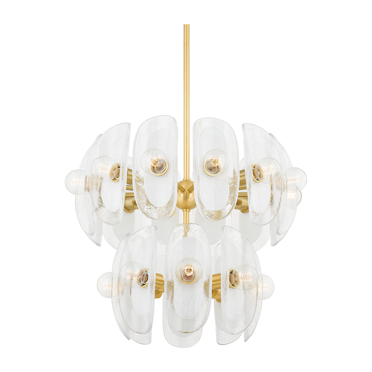 Opaque-Core Piastre Glass Waterfall Chandelier