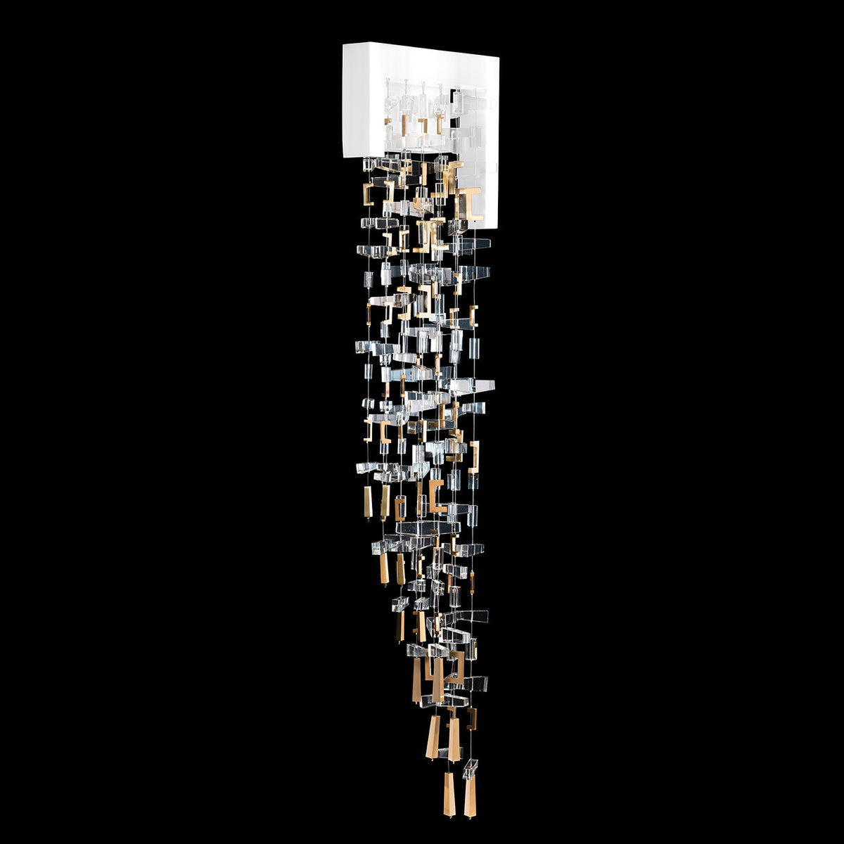 Orthogonal Crystal Brass LED Wall Sconce