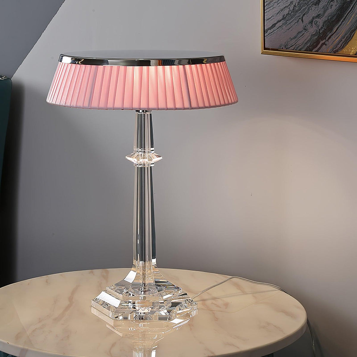 Palaiscurve Chrome Glass Table Lamp