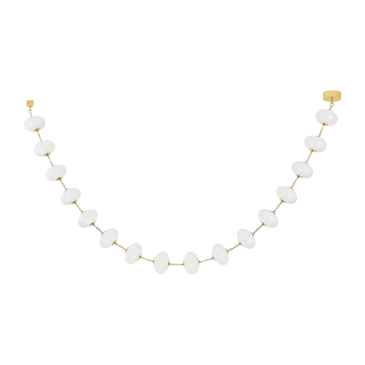 Pearl-Link Cloud Glass Brass LED Chandelier
