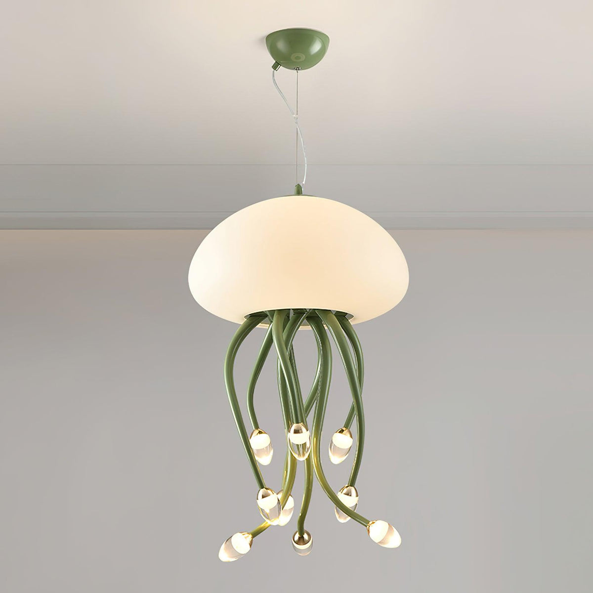 Pelagia Beige Green LED Multi-Light Pendant