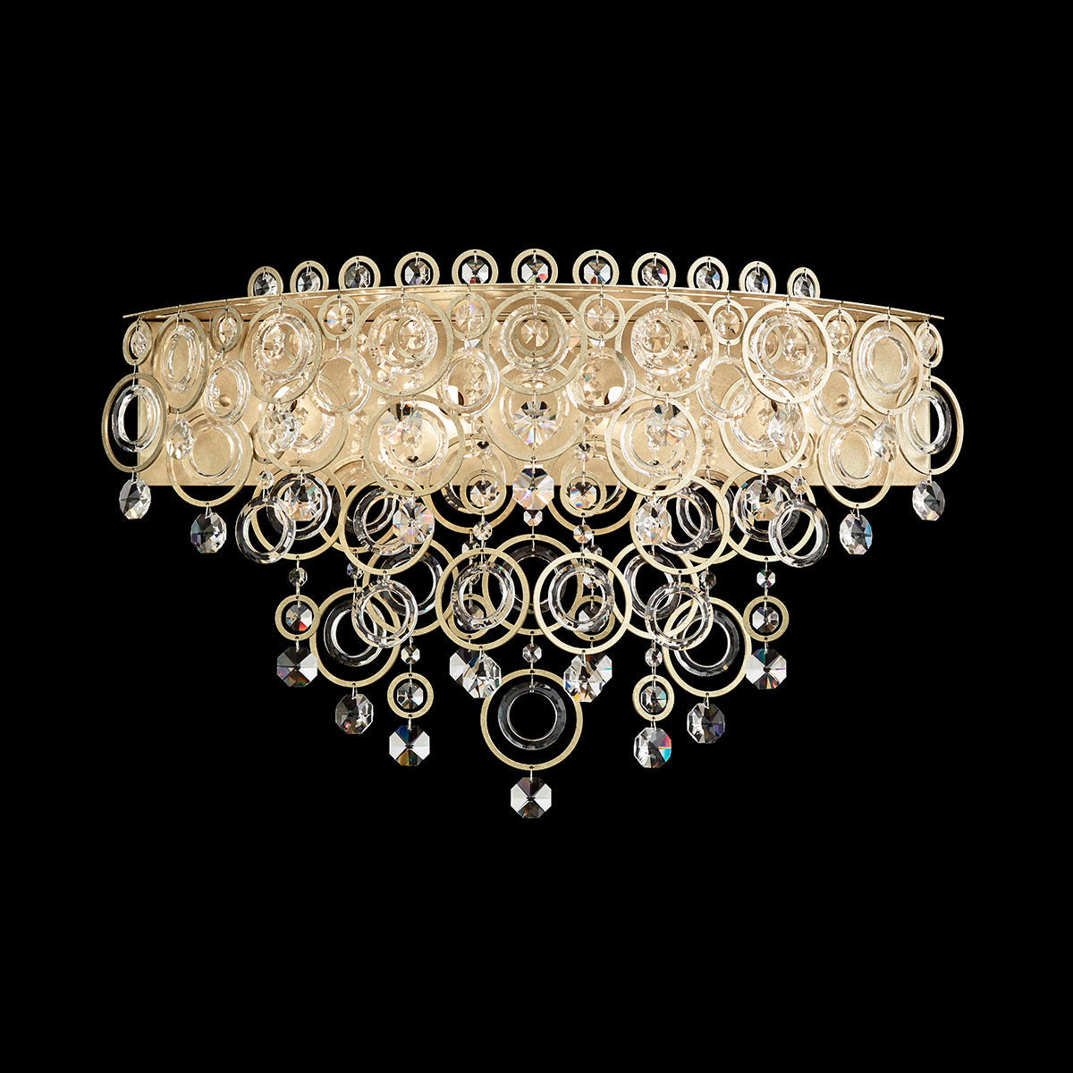 Polished Crystal Heirloom Gold Vanity Wall Light