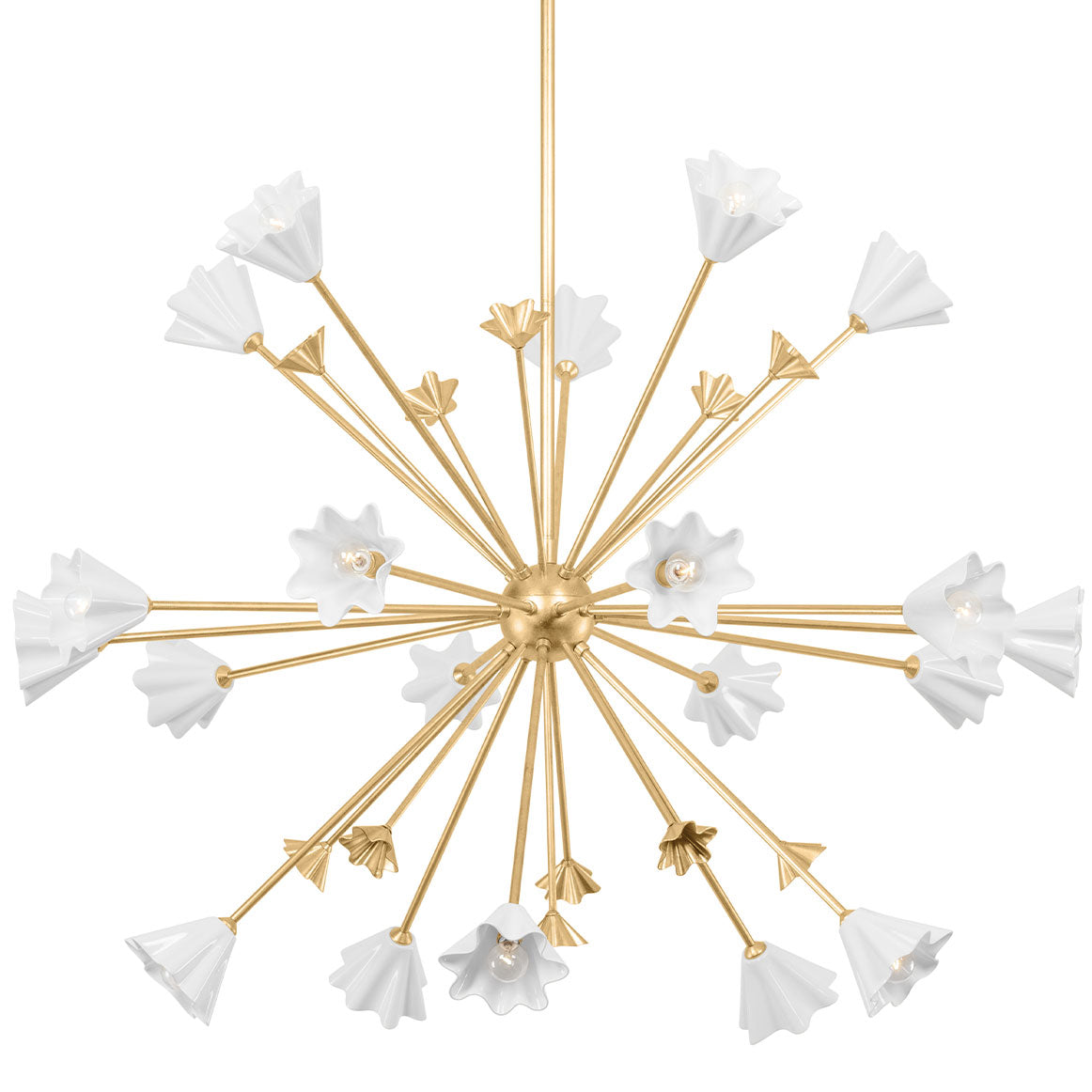Porcelain Bloom Gold Leaf Chandelier