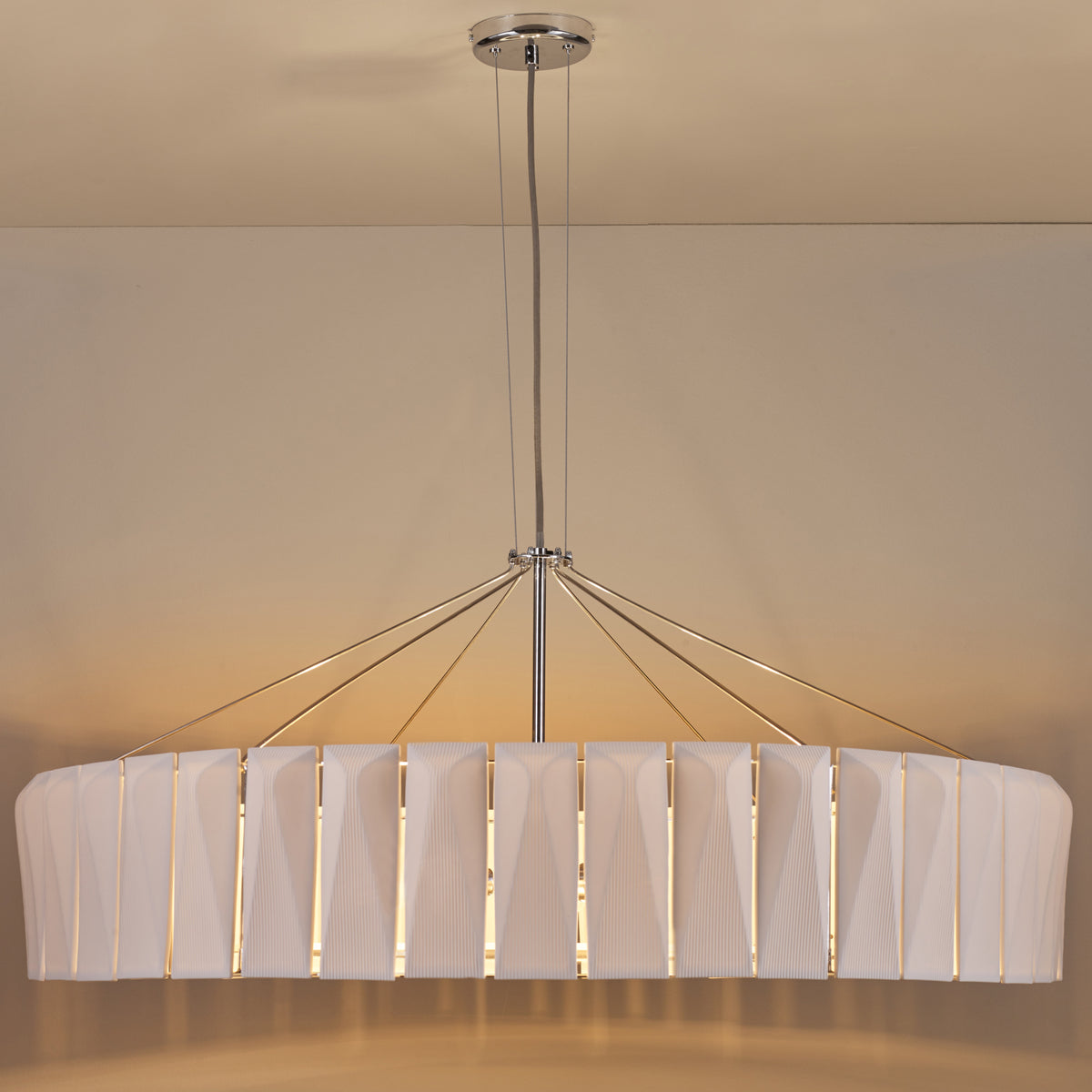 Porcelain Shard Chrome Chandelier