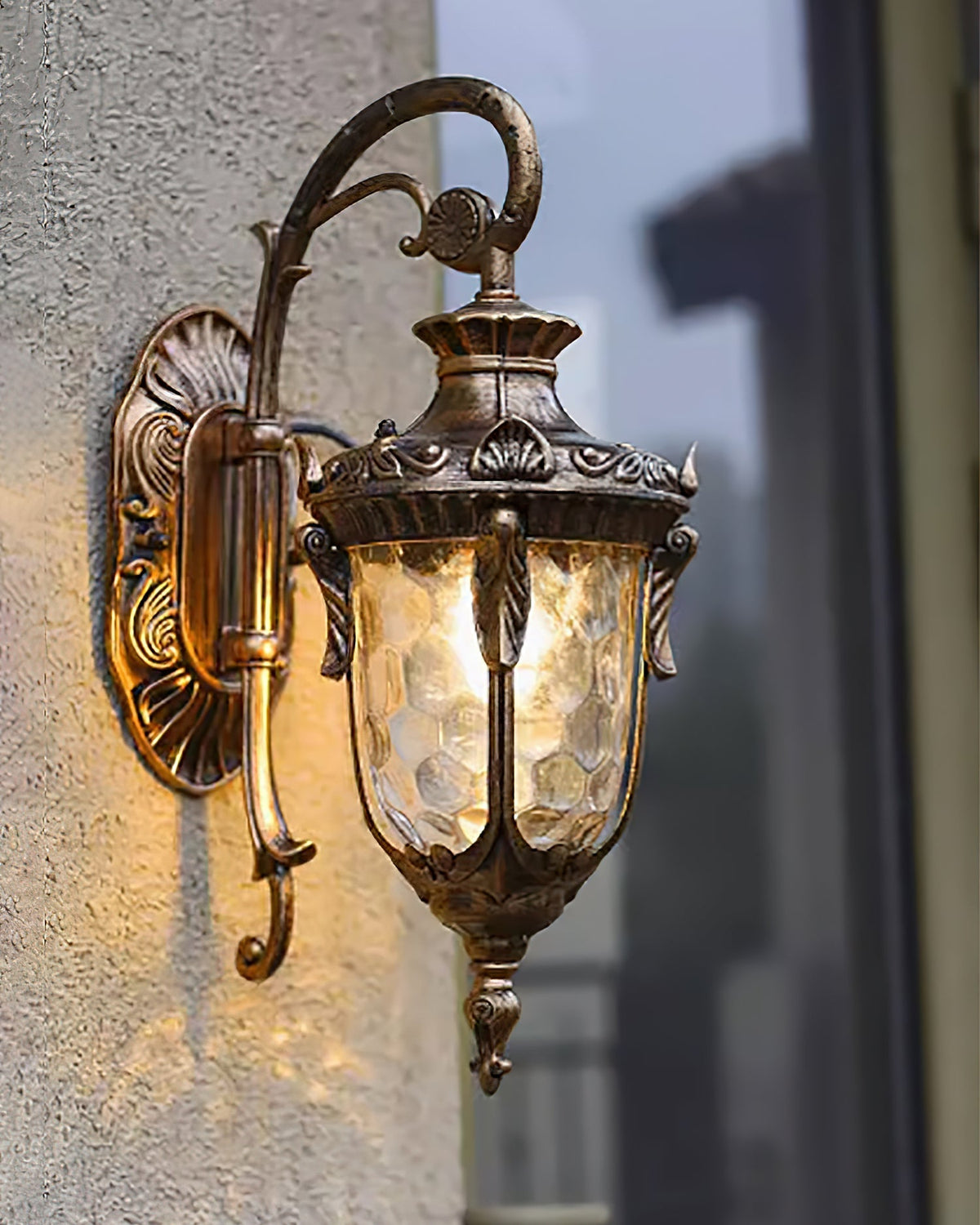 Portico Black Brass Outdoor Wall Light