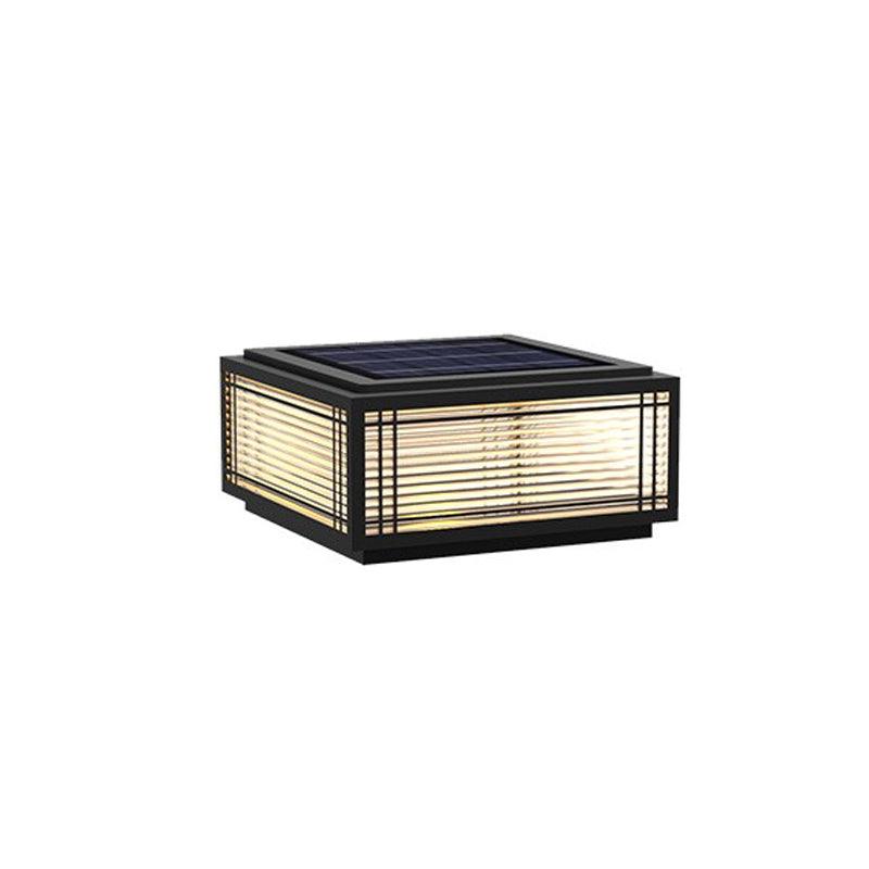 Quoin Black Clear Solar Outdoor Post Light