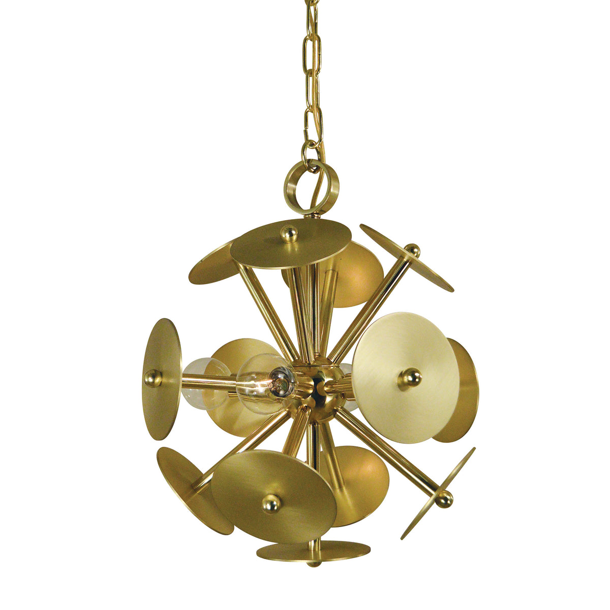 Radiant Orbit Brass Chandelier