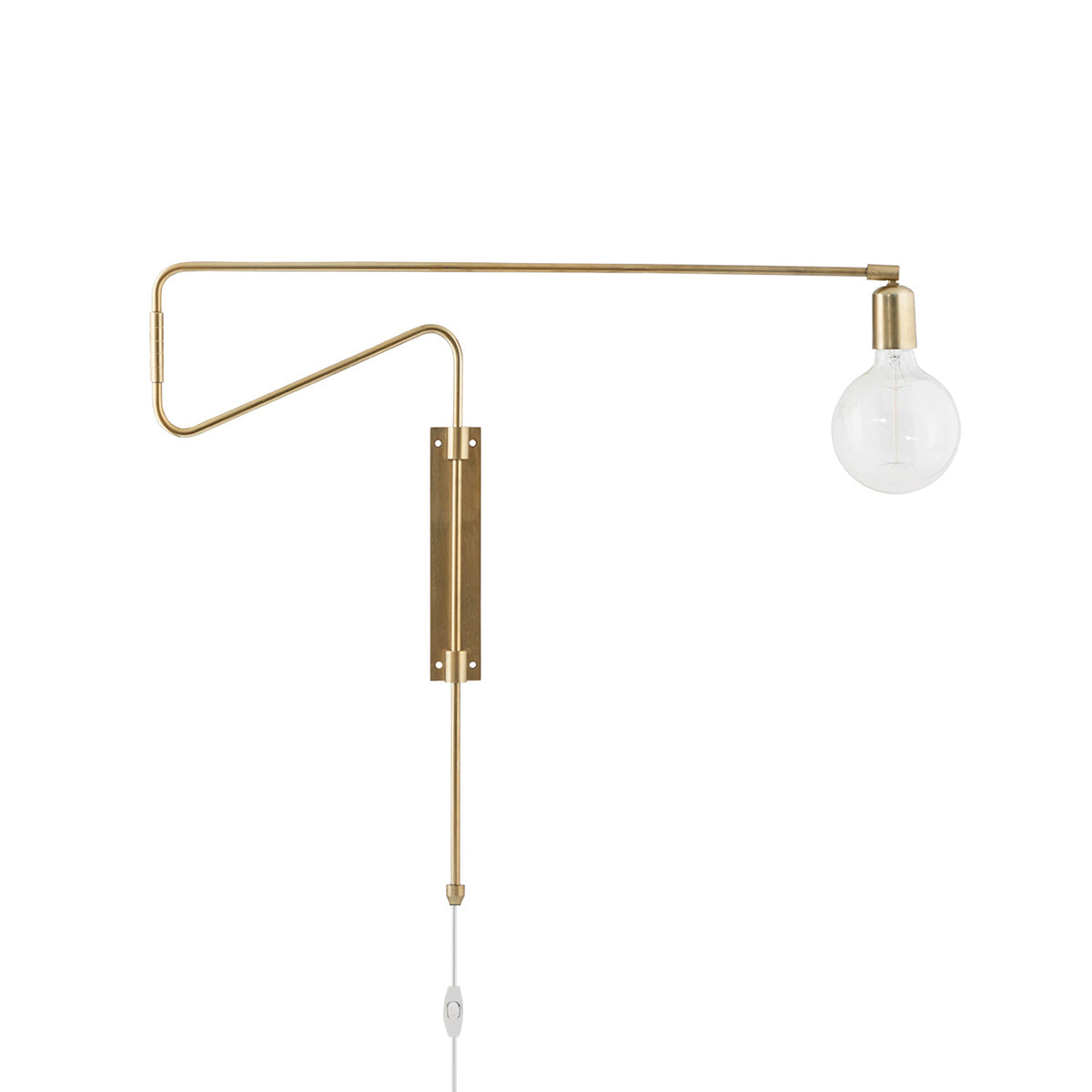 Reachline Brass Swing Arm Wall Lamp