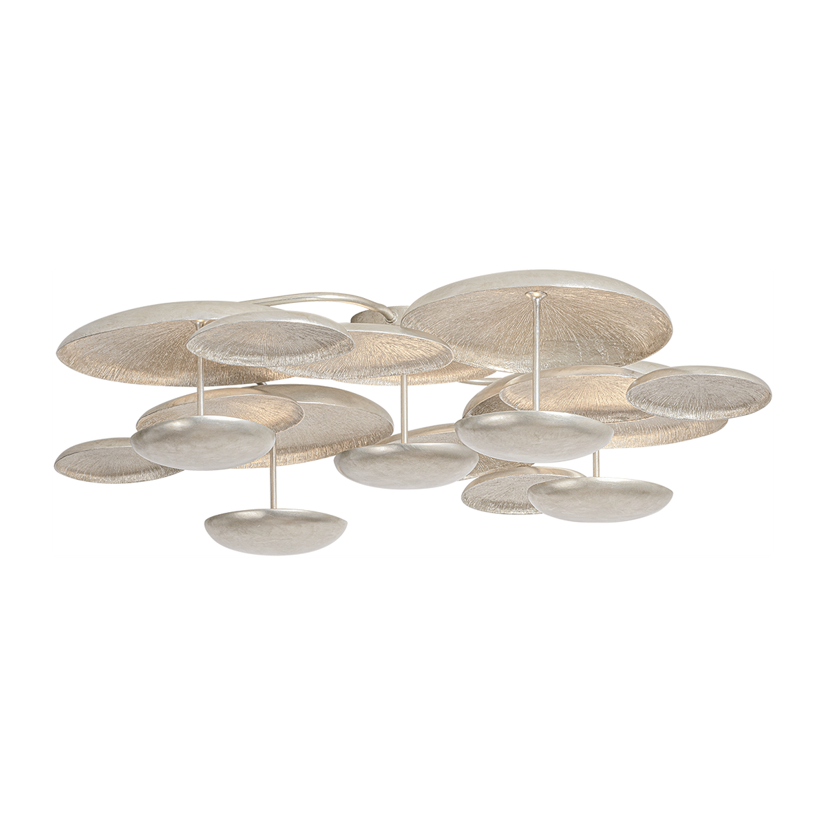 Reflective Disc Warm Silver LED Semi-Flush Light