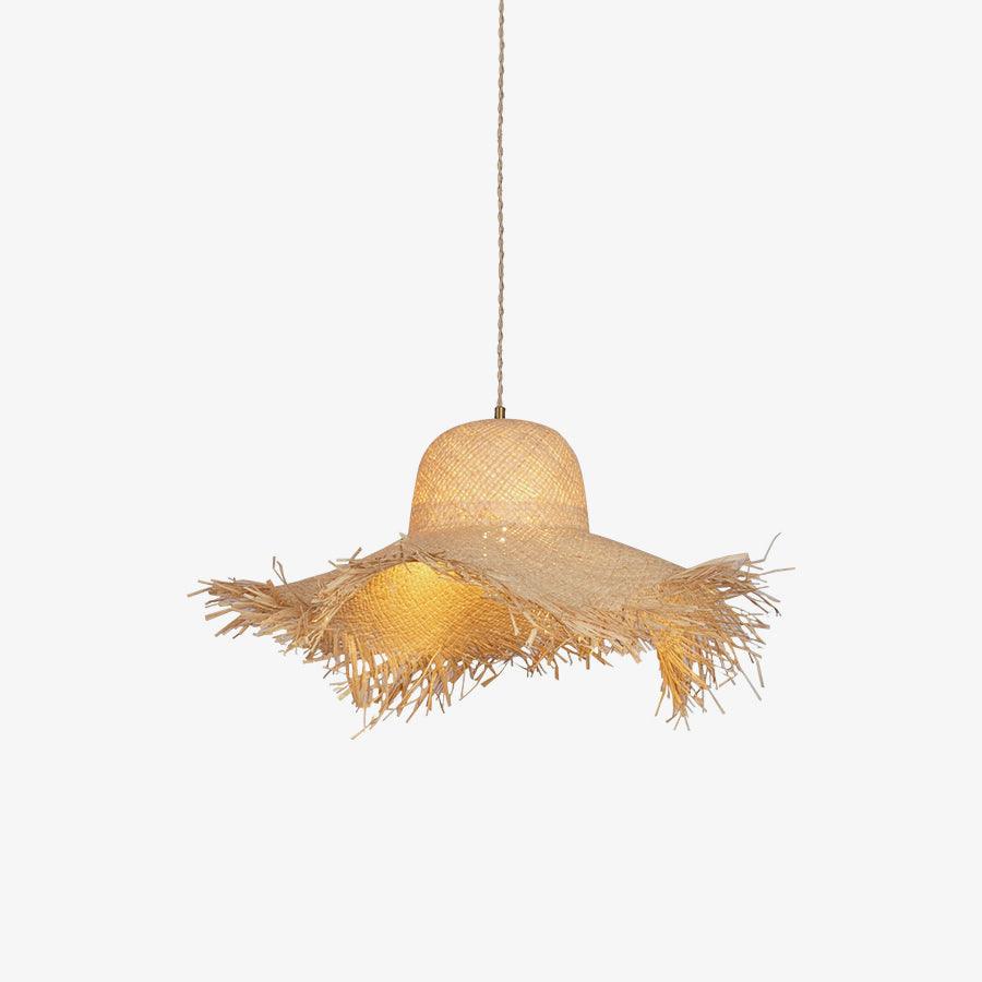 Rattan Straw Hat Pendant Light ∅ 20.5″ x H 14.2″ / Dia 52cm x H 36cm / Natural rattan Pendant light