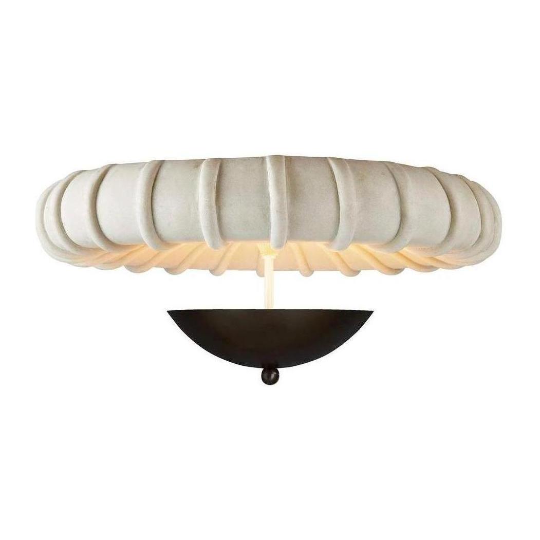 Ricestone Sunburst English Bronze Flush Mount