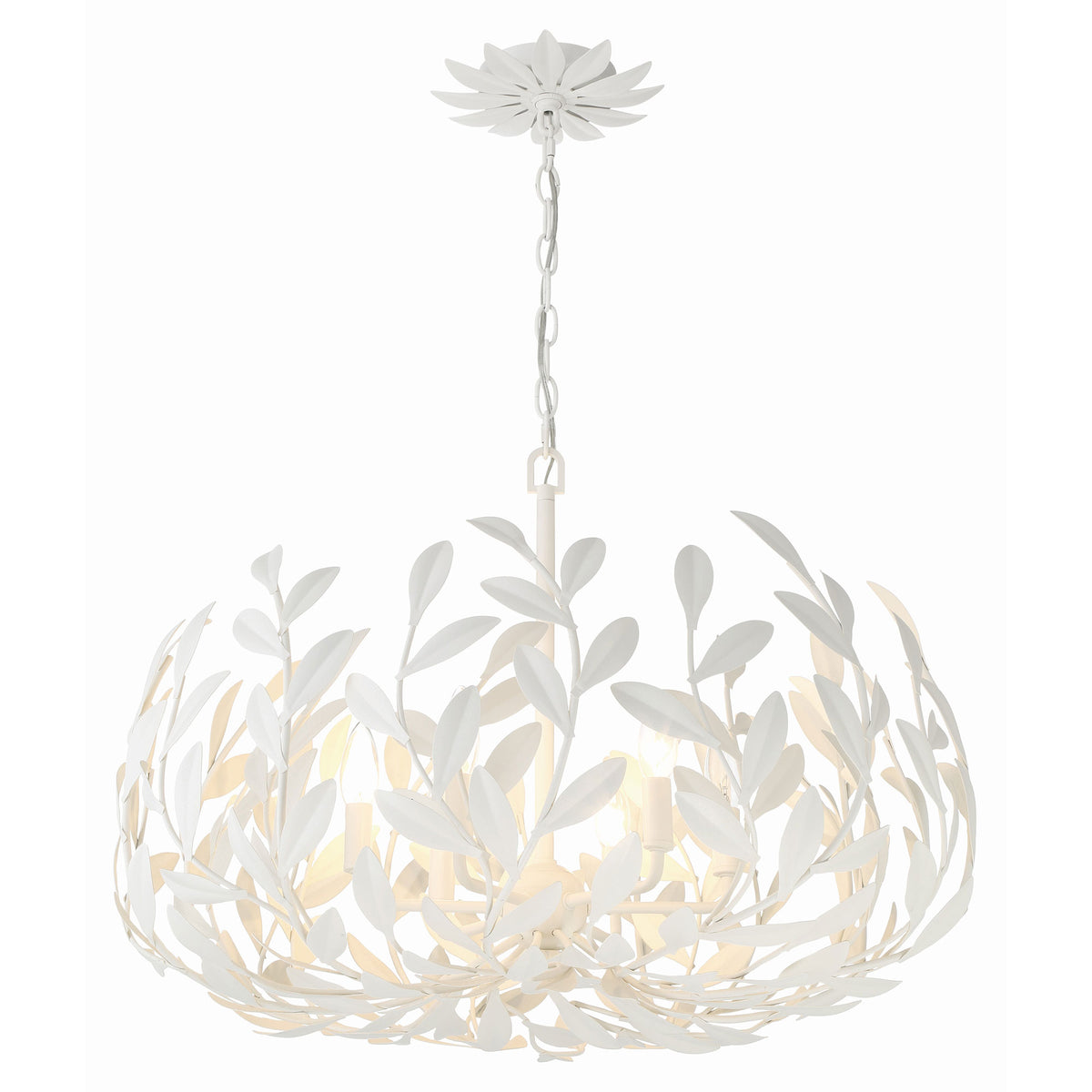 Rosette Antique Silver Chandelier