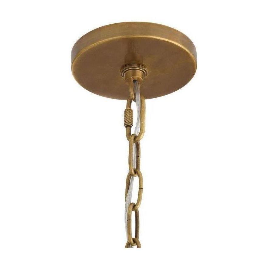 Scalloped Chain Antique Brass Uplight Chandelier