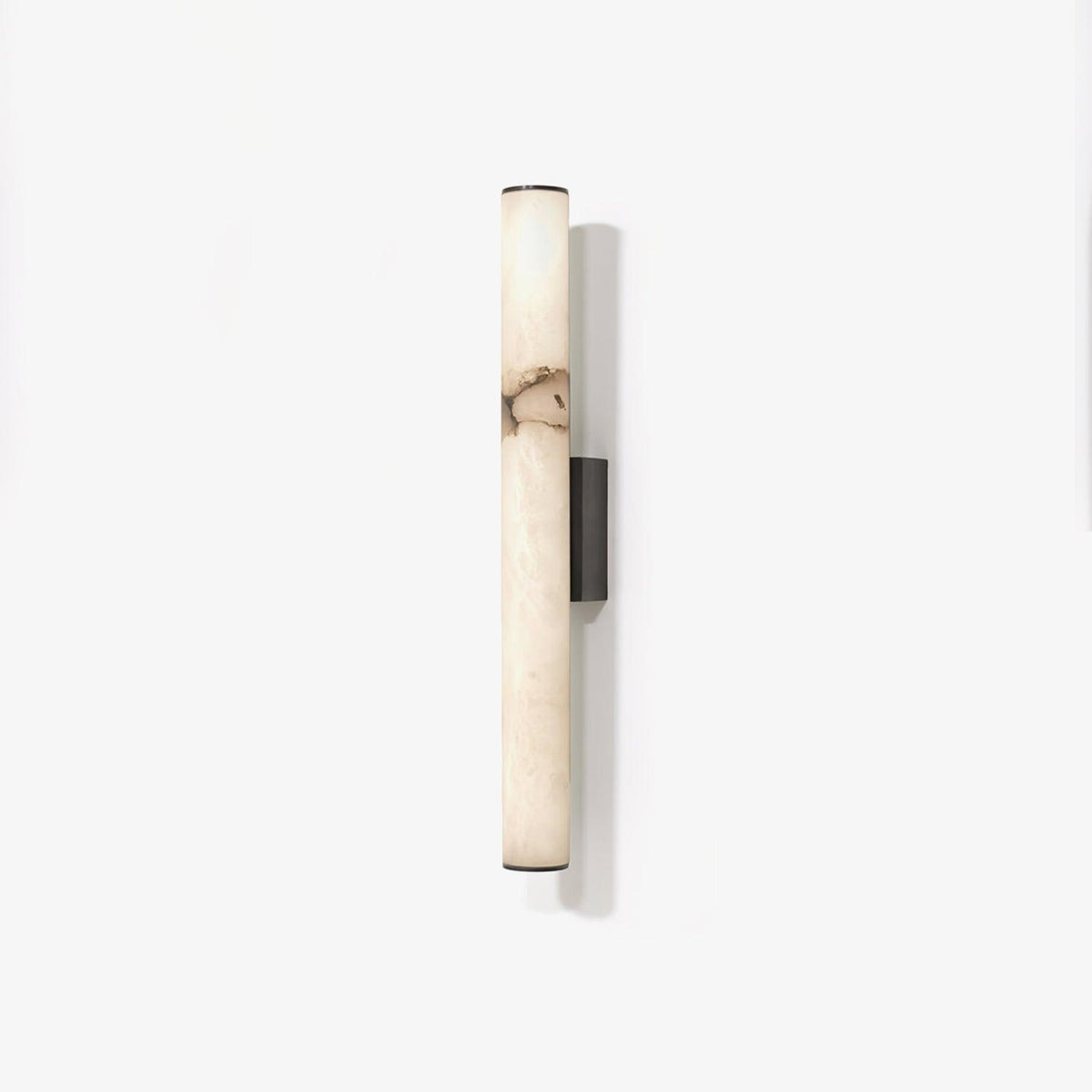Segmented Brass Black Alabaster LED Wall Lamp