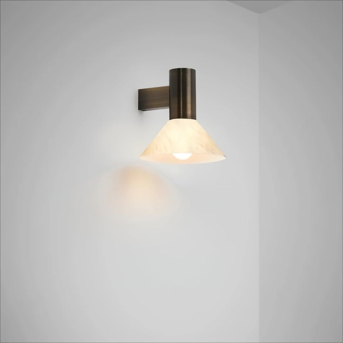 Sentinel Antique Bronze Alabaster Wall Sconce