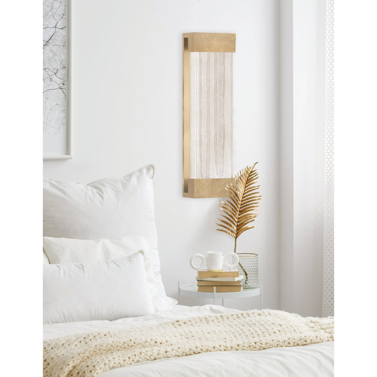 Shardblock Bronze Silver Art Glass Wall Sconce