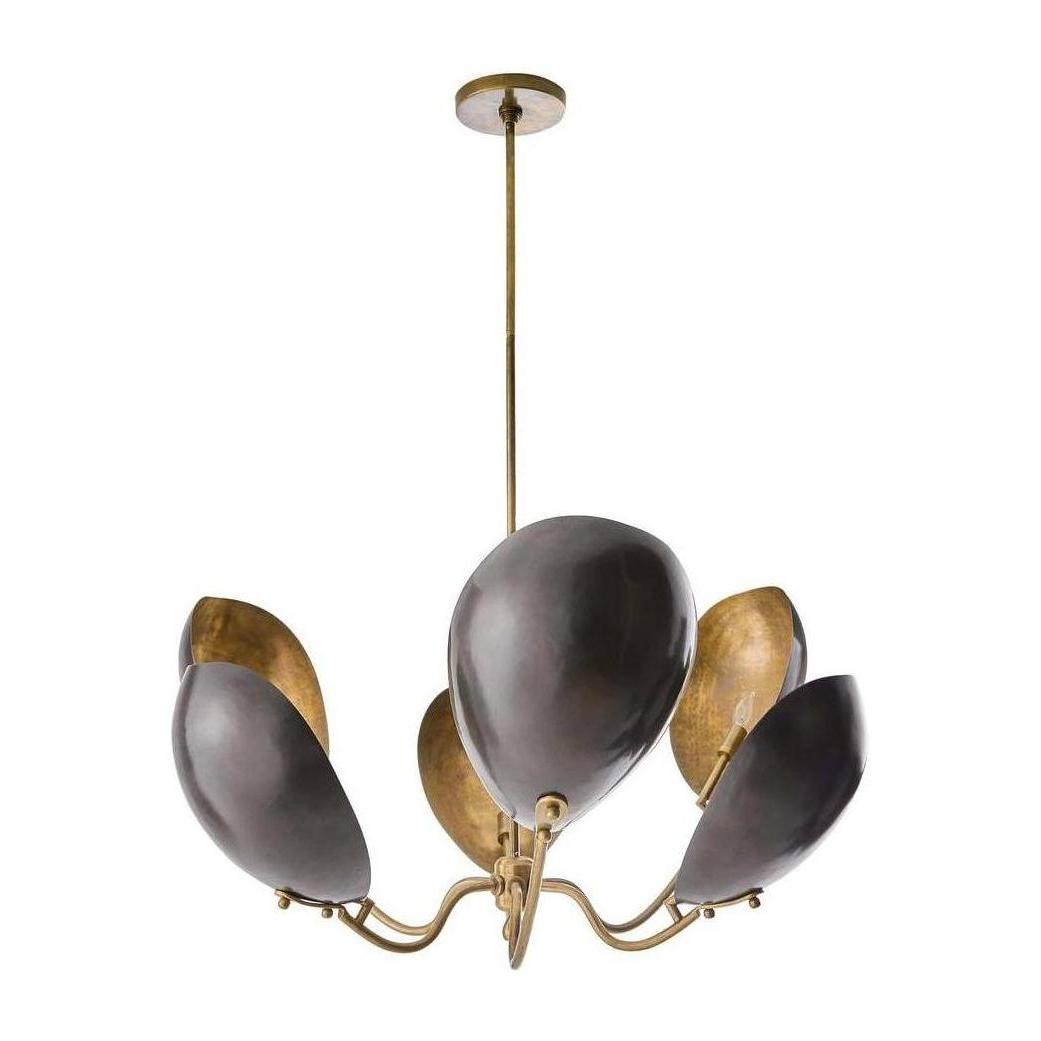 Shell Shade Bronze Antique Brass Chandelier