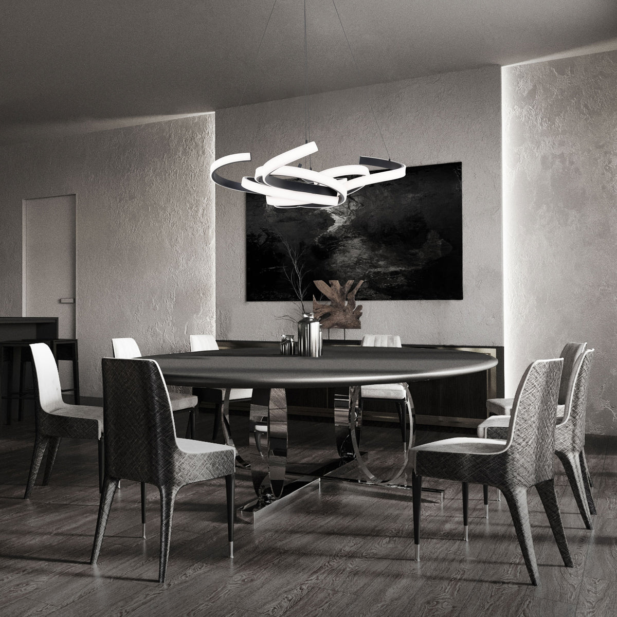 Silica Weave Integrated LED Chandelier