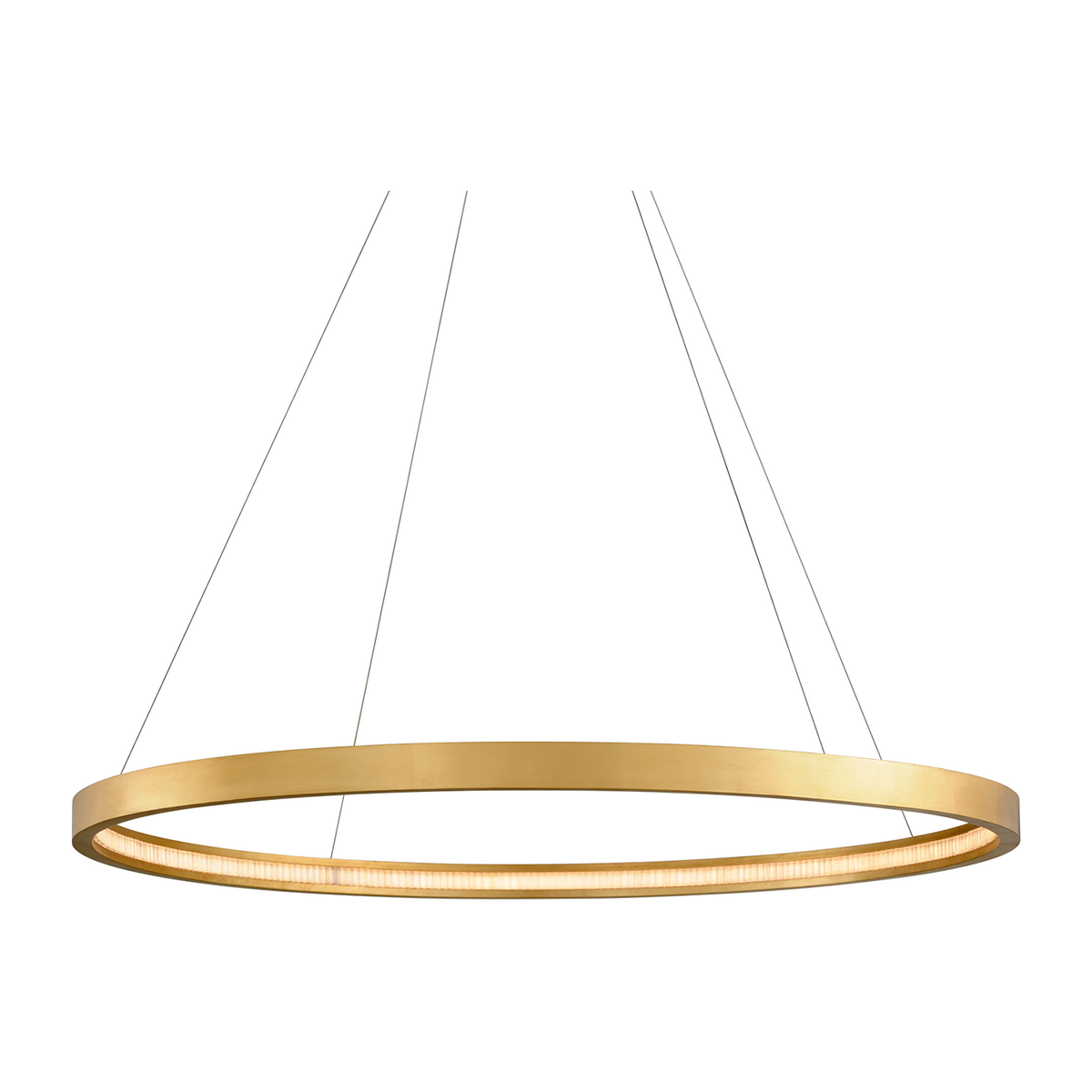 Single-Light Gold Leaf Ceiling Chandelier