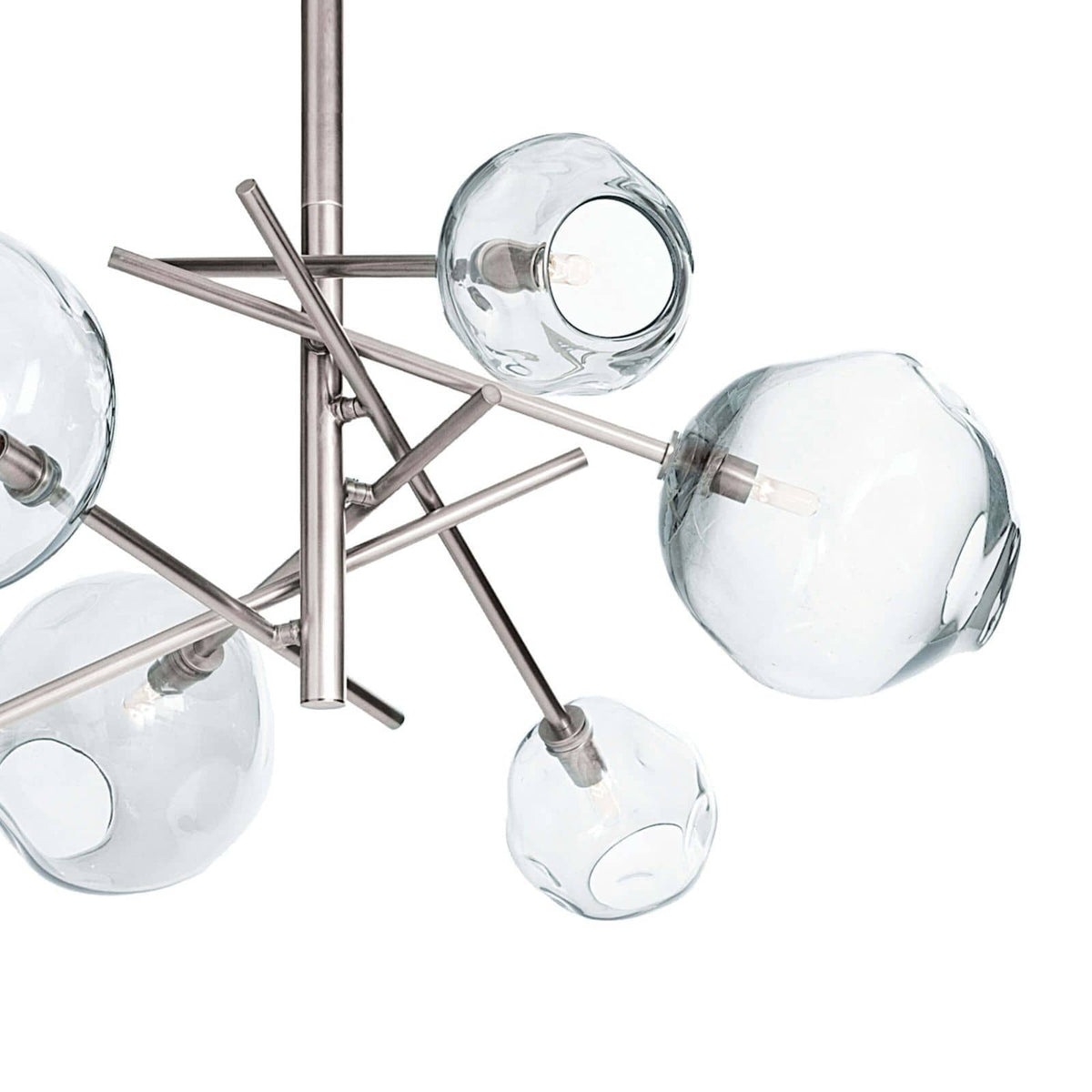 Smoked Glass Natural Brass Linear Chandelier