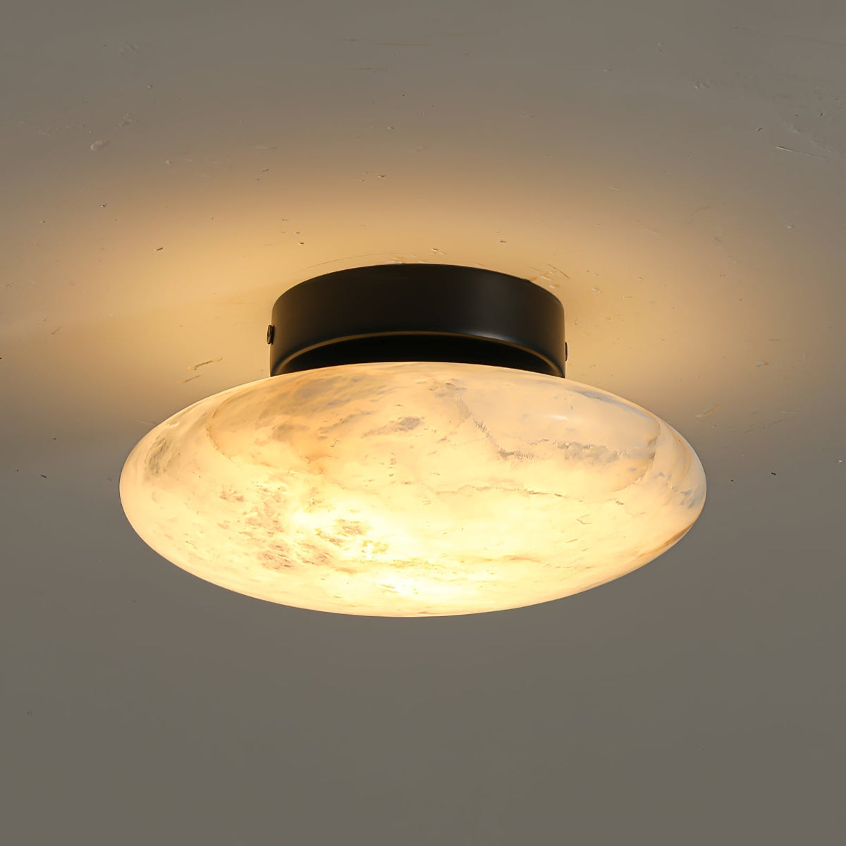 Smooth Alabaster Brass Black LED Ceiling Light