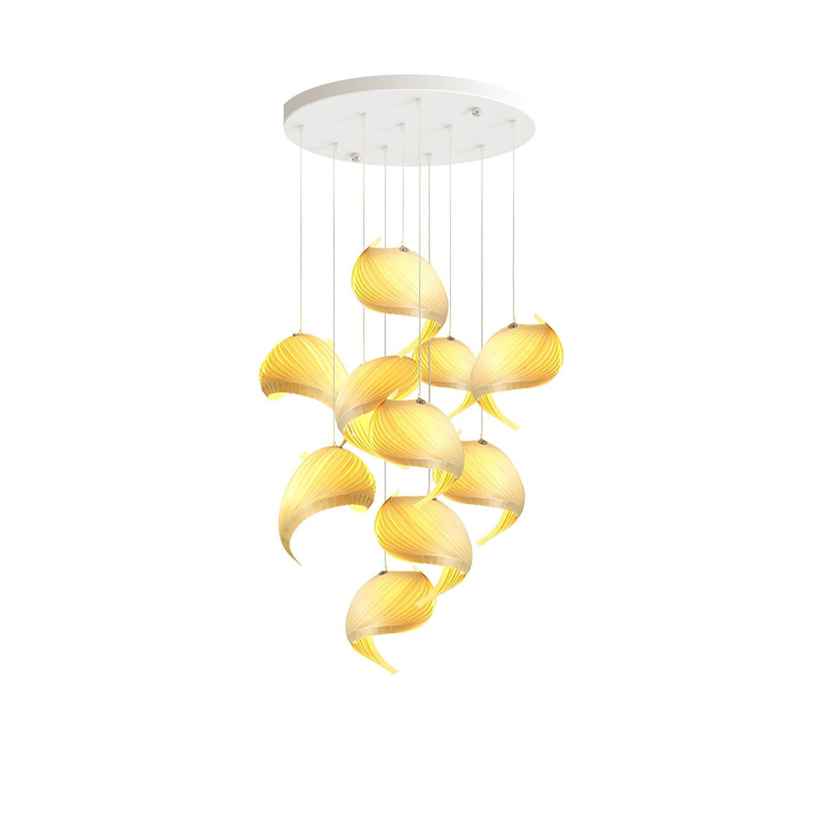 Spiravelle Wood Shell Multi-Light Pendant