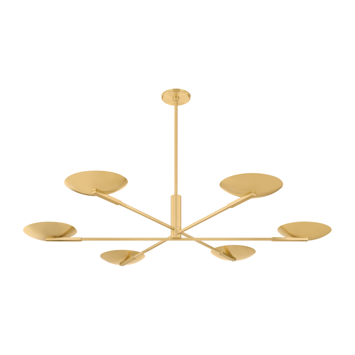 Spoke Dome Aged Brass Uplight Chandelier