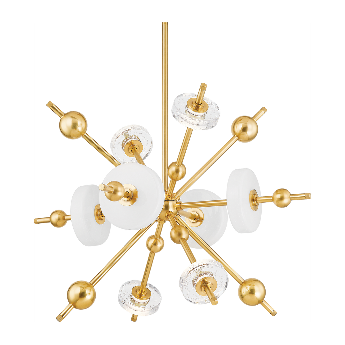 Stacked Seedy Ornament Aged Brass Chandelier