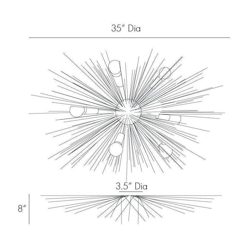 Starburst Globe Eight-Light Flush Mount