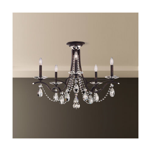 Strawberry Bloom White Heritage Crystal Semi-Flush Light