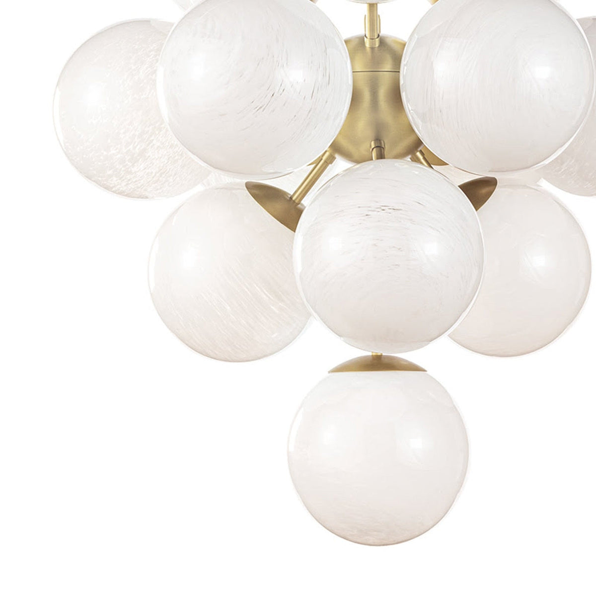 Swirled Glass French Midcentury Chandelier