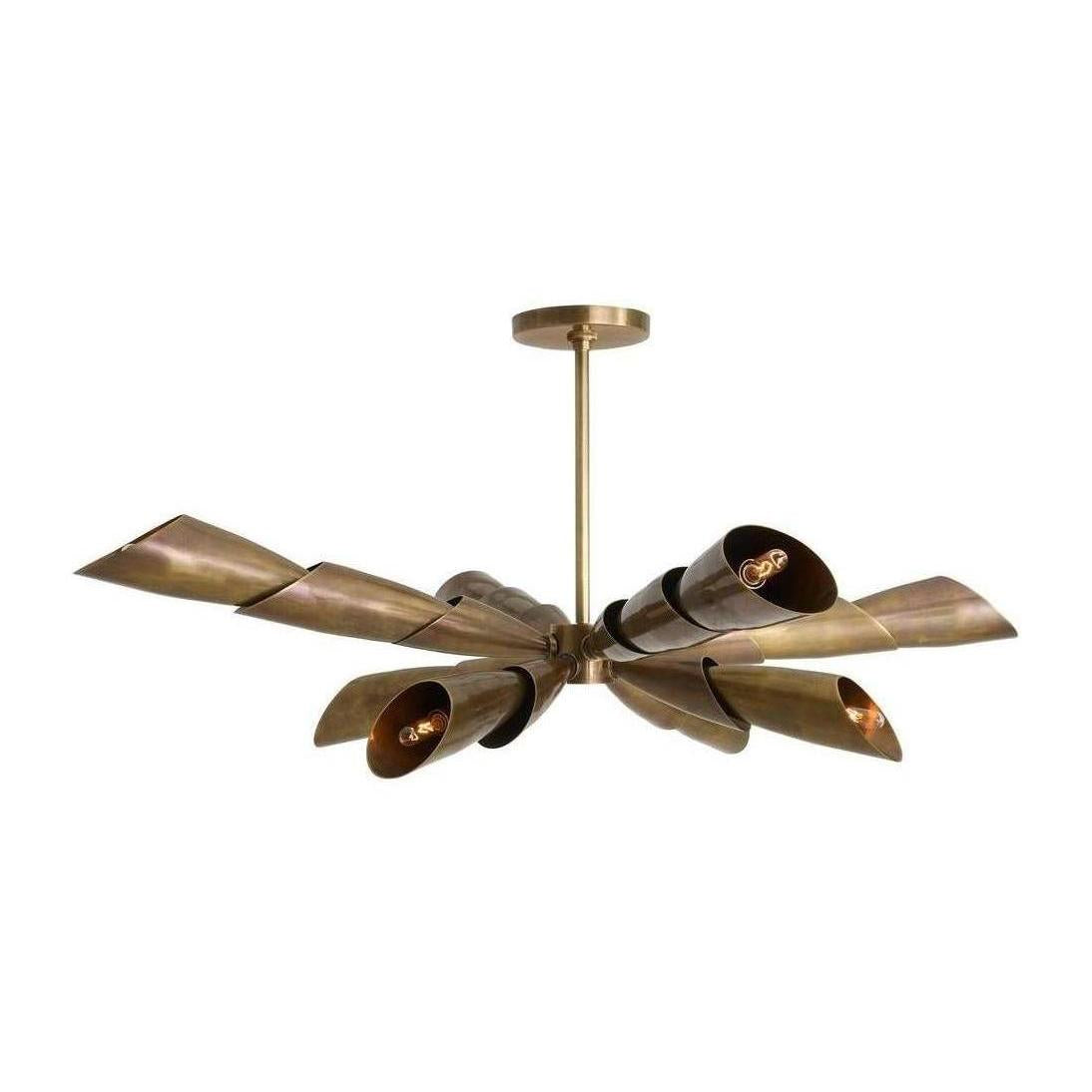 Telescoping Cerith Vintage Brass Flush Mount