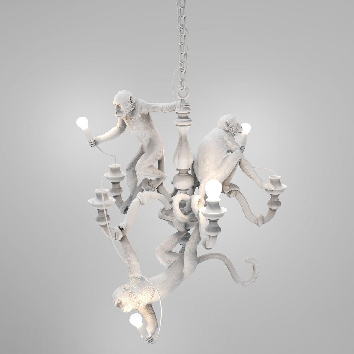 Theatrical Primate Black White Chandelier