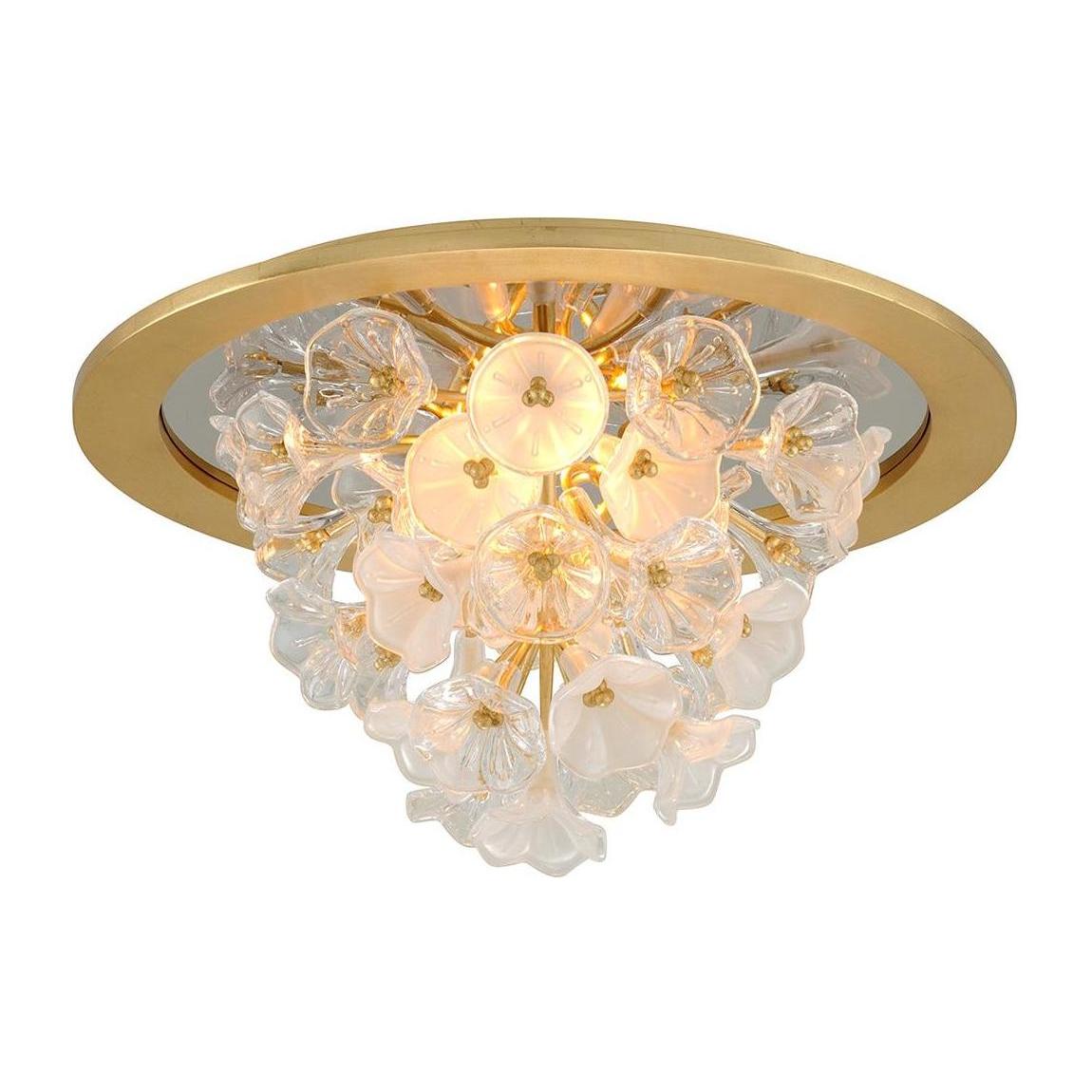 Threefold Gold Leaf Ceiling Light