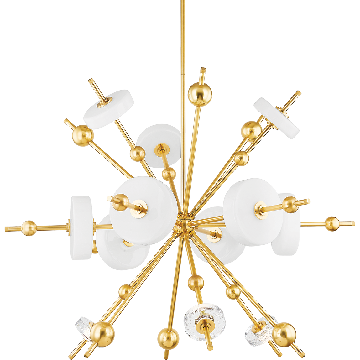 Totemic Seedy Glass Aged Brass LED Chandelier