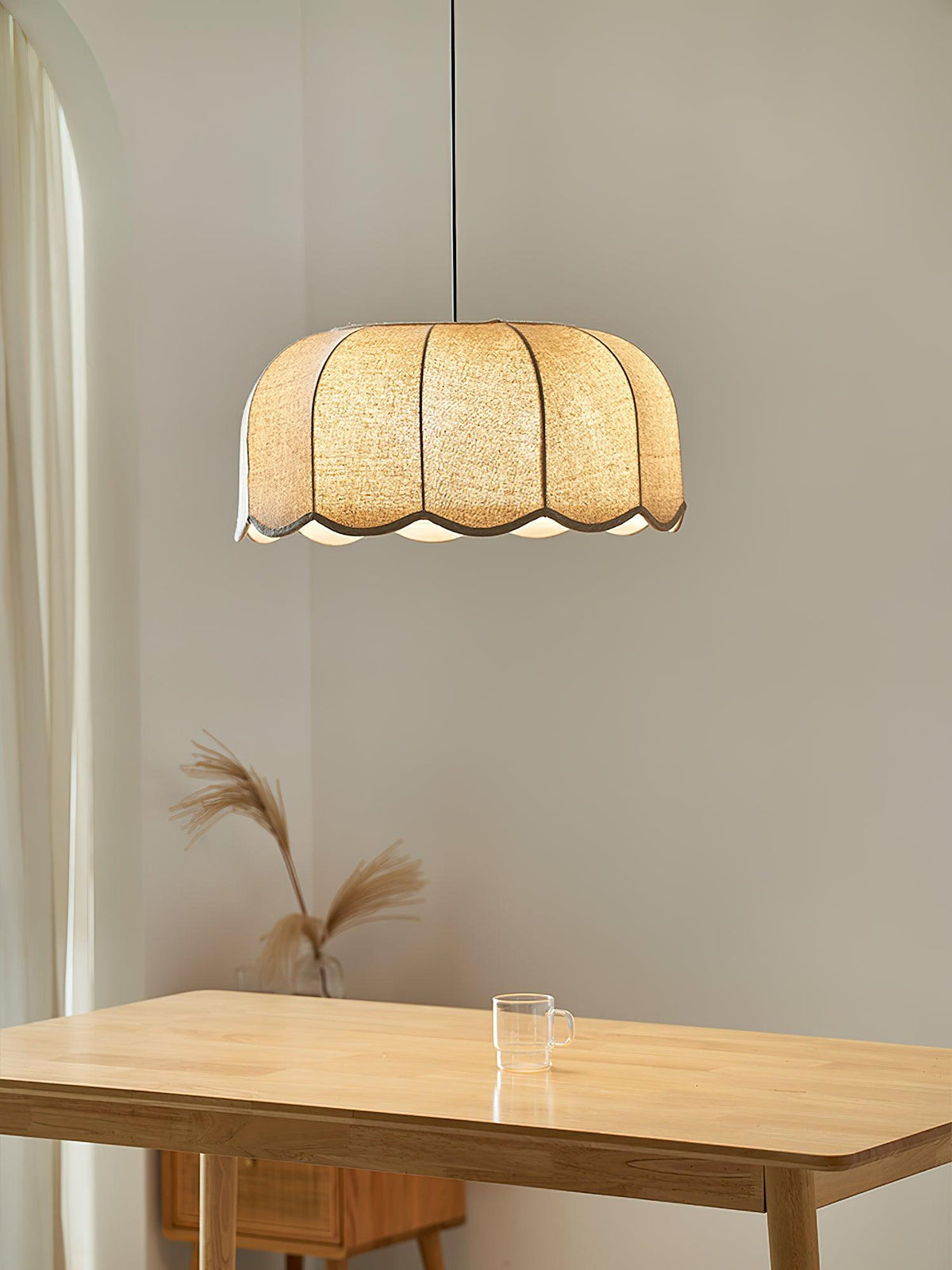 Tropic Pleat Beige Fabric Pendant