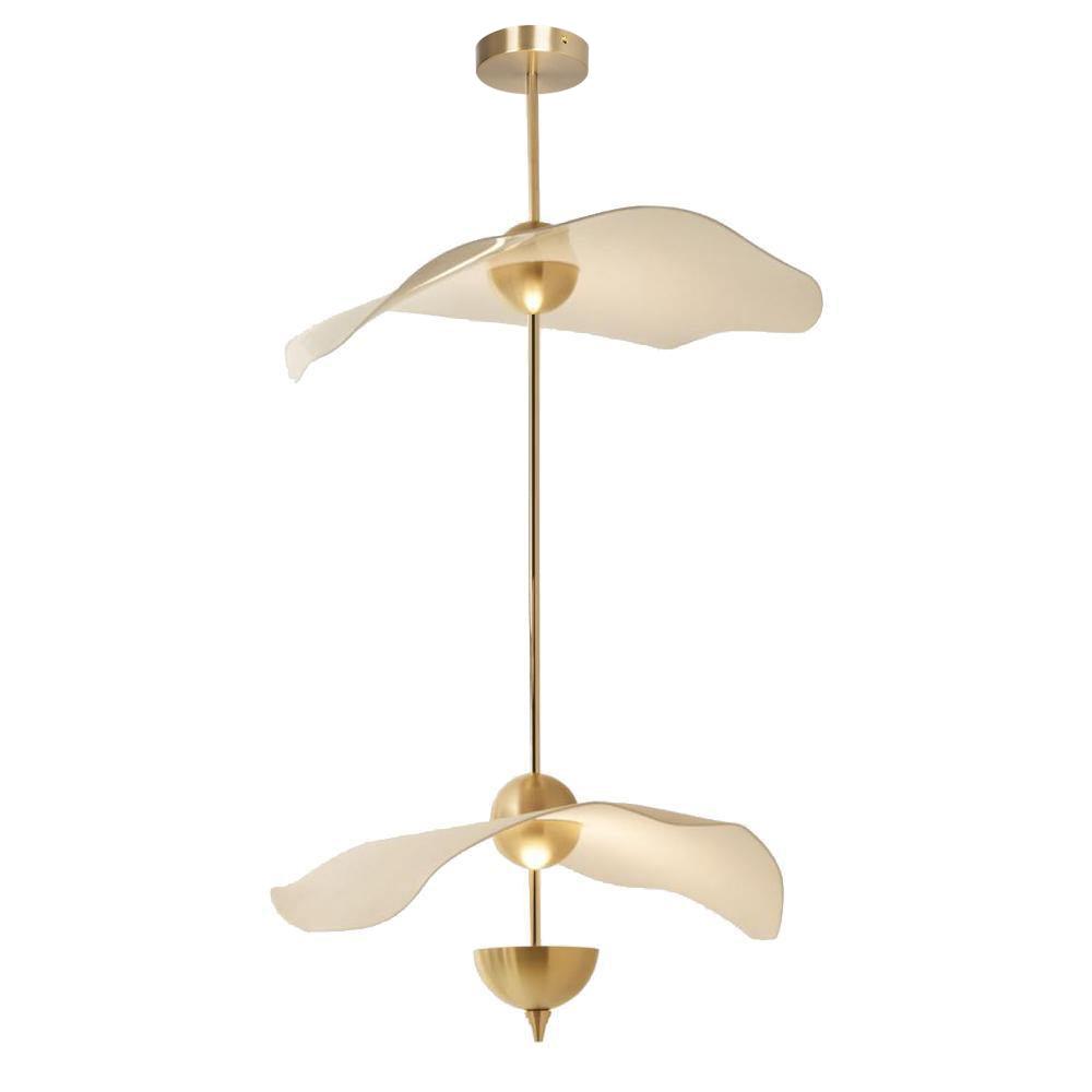 Twinfold Gold White LED Pendant