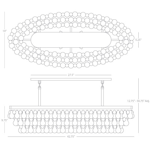 Umber Prism Oval Chandelier